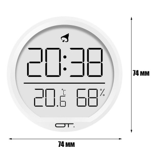 Часы настенные электронные 7.4см с температурой и влажностью Орбита OT-CLW17