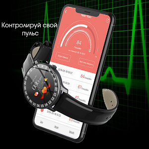 Орбита OT-SMS06(R80) Черный металл спорт браслет