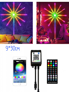 Светодиодная Bluetooth лента Фейерверк с пультом Огонёк OG-LDL39 30см