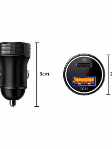TDS TS-CAU72 ЗУ авто USB (QC3.0 + PD20W,3000mA)
