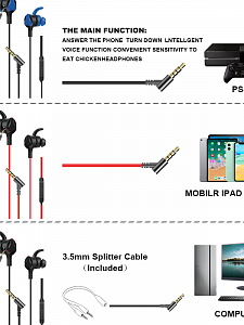 KADUM GM-A3 Черные игровая гарнитура для смартфонов