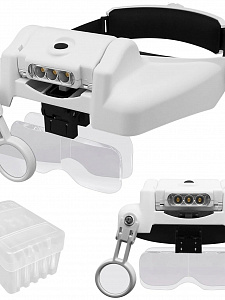 Лупа очки налобная увеличительная с подсветкой Орбита OT-INL64