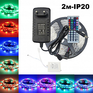 Светодиодная лента комплект с пультом 2м IP20 Огонек OG-LDL12