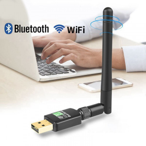 Wi-Fi + Bluetooth 5.0 адаптер для компьютера и ноутбука USB двухдиапазонный 5 Ггц и 2.4 Ггц 600 Мбит/с Орбита OT-PCB20