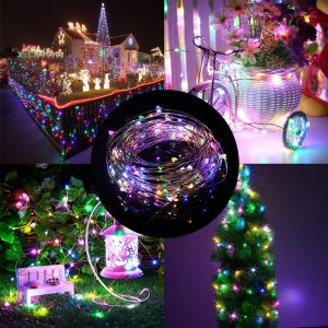 Огонек OG-LDG16 гирлянда LED RGB-импульс (10м,3*AA) (УПАКОВКА 10ШТ)