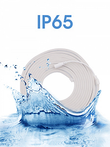 Светодиодная лента Неоновая 5м с адаптером питания IP65 Огонёк OG-LDL47 Белая