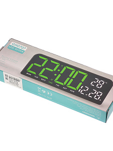 Часы настенные, настольные электронные с температурой Орбита OT-CLW21 Красные