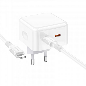 BOROFONE BA76A Белый ЗУ с 2*PD + кабель IOS Lighting - Type-C 1м (PD35W,3000mA)