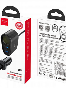 HOCO Z35A Черный ЗУ авто USB (5B,2400mA)