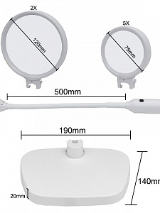 Лупа настольная с подсветкой на гибкой ноге с прищепкой 2 в 1 Орбита OT-INL76