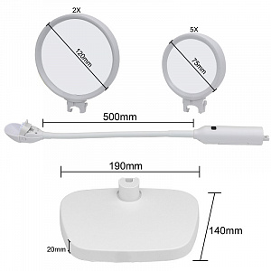 Лупа настольная с подсветкой на гибкой ноге с прищепкой 2 в 1 Орбита OT-INL76