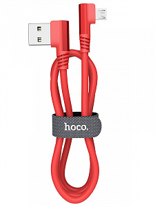 HOCO U83 Красный кабель USB 2.4A (microUSB) 1.2м