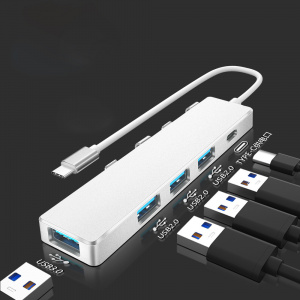 Орбита OT-PCR20 Серебро концентратор USB 2.0 (4*USB+Type-C)