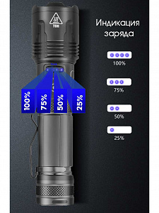 Патриот PT-FLR28 фонарь ручной (1L, 26650.,ZOOM)