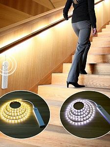 Огонек OG-LDL04 Белая светодиодная лента 1м (датчик движения)