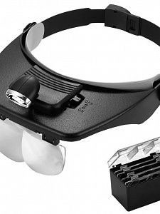 Лупа налобная увеличительная с подсветкой Орбита OT-INL10