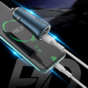 SENDEM D10 ЗУ авто USB + кабель Micro USB (PD18+QC3.0,4000mA)