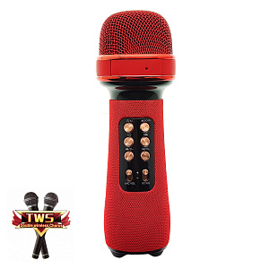 WSTER WS-898 Красный микрофон беспроводной (Bluetooth, динамики, USB)