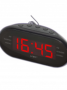 Часы электронные настольные от сети с радио VST 902-1 Красные