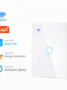 Умный выключатель с Алисой одноклавишный Wi-Fi 10A Орбита OT-HOS12
