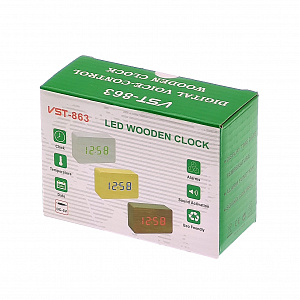 VST 863-1 Красные часы настольные (БЕЛЫЕ)(без блока)