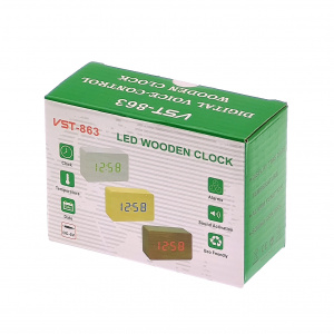 VST 863-1 Красные часы настольные (БЕЛЫЕ)(без блока)