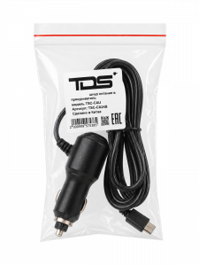 Зарядное устройство для видеорегистратора и навигатора miniUSB + USB TDS TS-CAU63