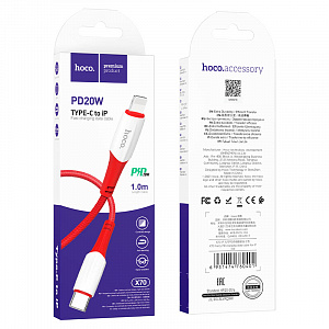HOCO X70 Красный кабель PD20W (iOS Lighting-TYPE-C) 1м
