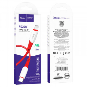 HOCO X70 Красный кабель PD20W (iOS Lighting-TYPE-C) 1м