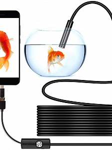 Эндоскоп, гибкая камера для смартфона и ПК с подсветкой 2м, Орбита OT-SME14