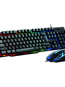 Клавиатура игровая проводная и мышь мембранный комплект Орбита OT-PCM74