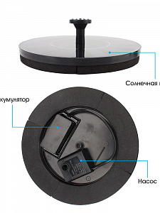 Фонтан садовый на солнечной батарее 18 см, 250м3/час Огонёк OG-HOG09