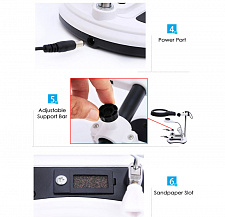 Третья рука для пайки с подсветкой, универсальный держатель на подставке с лупой 2 руки Орбита OT-INL47