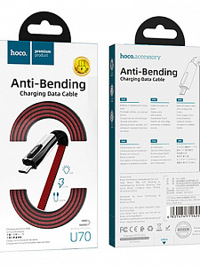 HOCO U70 Красный кабель USB 2.4A (microUSB) 1.2м