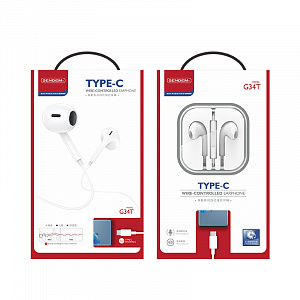 SENDEM G34T Белые наушники - гарнитура (TYPE-C)