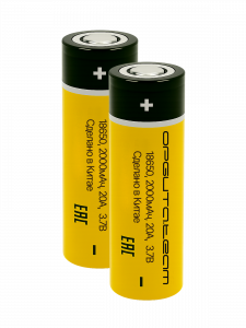 Аккумулятор 18650 высокотоковый, 2000мАч, 2шт Орбита