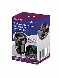 TDS TS-CAU72 ЗУ авто USB (QC3.0 + PD20W,3000mA)