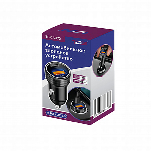 TDS TS-CAU72 ЗУ авто USB (QC3.0 + PD20W,3000mA)