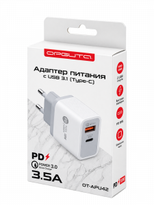 Зарядное устройство для телефона с быстрой зарядкой Орбита OT-APU42