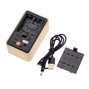 VST 863-1 Красные часы настольные (СВЕТЛО-коричневый)(без блока)