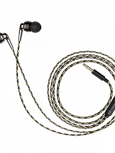 HOCO M71 Черные наушники вакуум - гарнитура (3.5мм)