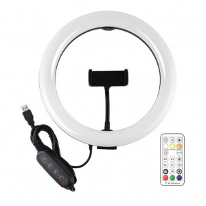 Кольцевая лампа RGB со штативом, пультом 26см Огонёк OG-SMH06