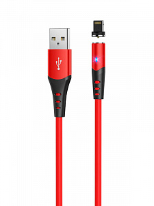 HOCO X60 Красный кабель магнитный USB 2A (iOS Lighting) 1м
