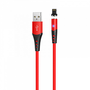 HOCO X60 Красный кабель магнитный USB 2A (iOS Lighting) 1м