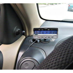 Часы автомобильные с подсветкой и термометром VST 7045