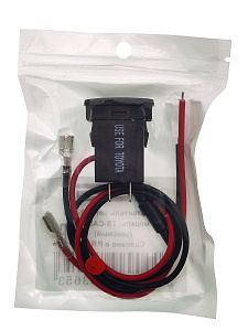 Розетка питания на 2 USB гнезда12-24В TDS TS-CAU56 Зеленая