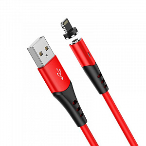 HOCO X60 Красный кабель магнитный USB 2A (iOS Lighting) 1м