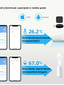 Умный Wi-Fi датчик температуры и влажности с экраном Орбита OT-HOS21