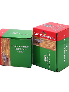 Огонек OG-LDG09 гирлянда-штора LED Мультицвет (3х3м,300 ламп,USB)