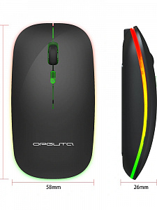 Мышь беспроводная бесшумная с подсветкой 2 в 1 Орбита OT-PCM66 Черная